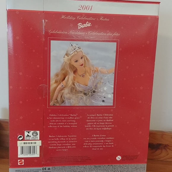 NEW Holiday Celebration Barbie 2001 + 2 Barbie Bonus Gifts - Picture 4 of 8